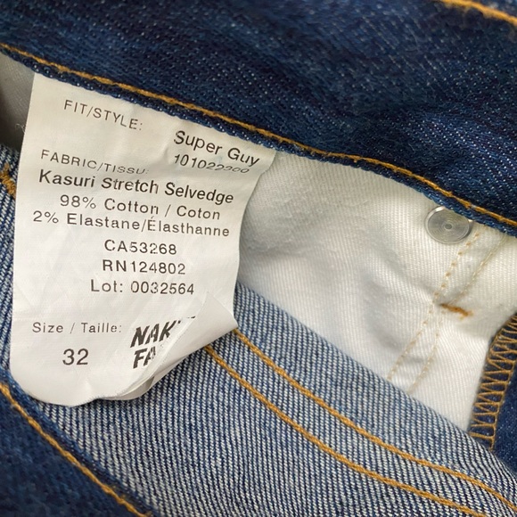 Naked & Famous Super Guy size 32 jeans Kasuri wash - Picture 4 of 4